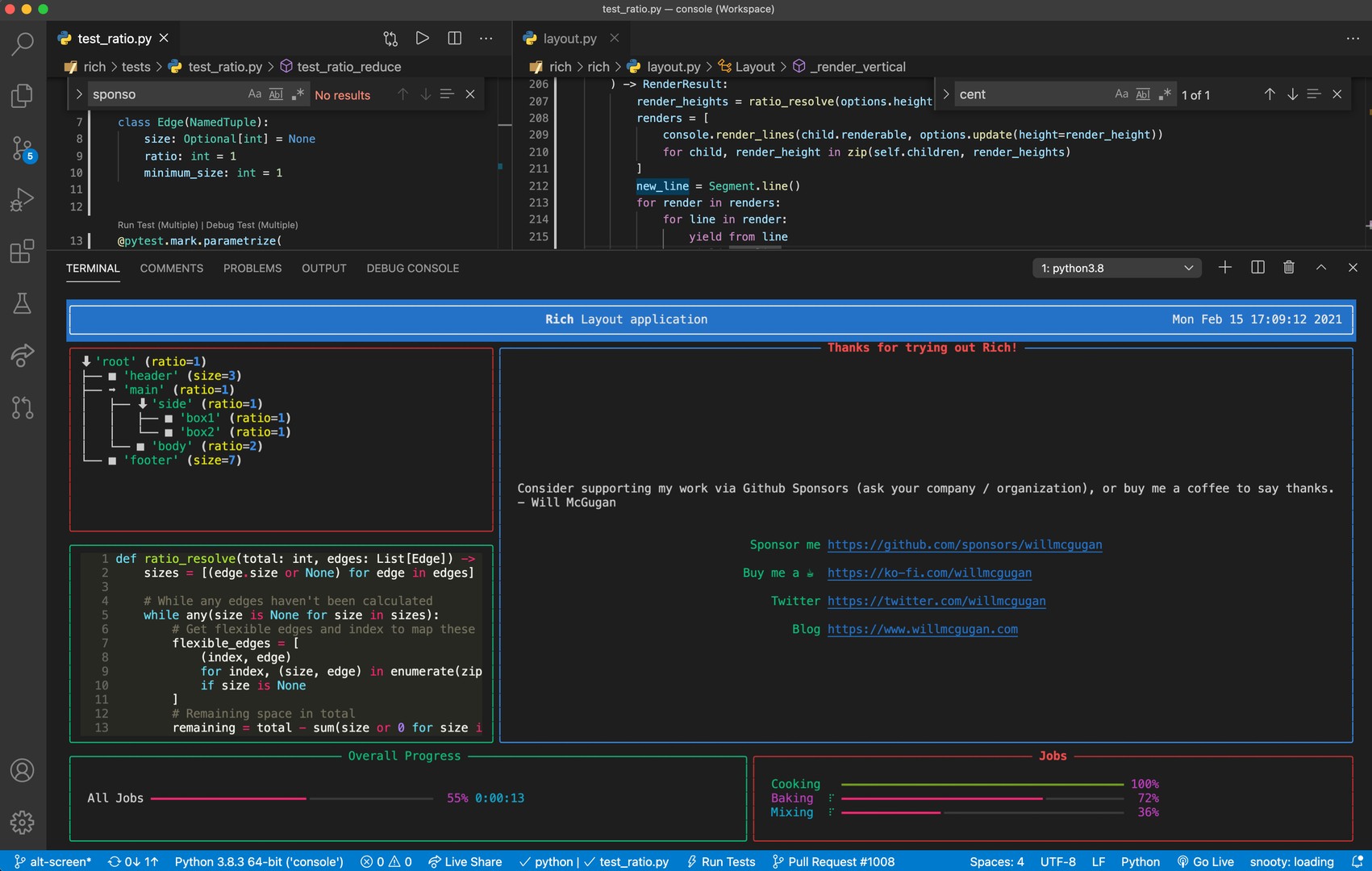 Building Rich Terminal Dashboards